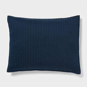 Threshold Washed Cotton Sateen Standard Sham Dark Navy 20x26 NEW‎